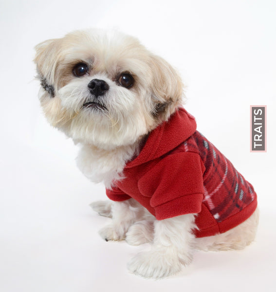 Plaid Soft Fleece Dog's Hoodie