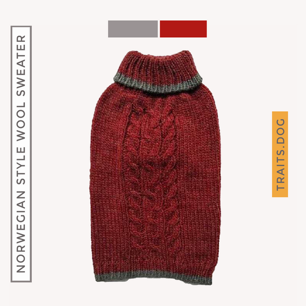 Winter is delightful for your pup or kitty in this Soft, Luxurious and well-made Norwegian-style Wool Blend Dog Cat Sweater in Burgundy. Keeps your dog, cat or other pet warm and stylish this holiday season and throughout the year. Comfortable and super cozy fit.