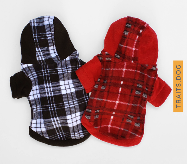 Plaid Soft Fleece Dog's Hoodie
