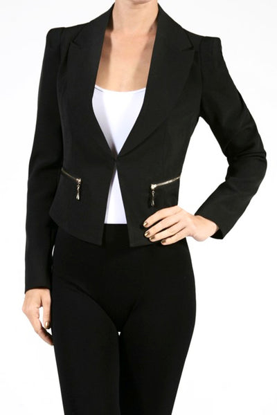 Fully Lined Zipper Detail Jacket