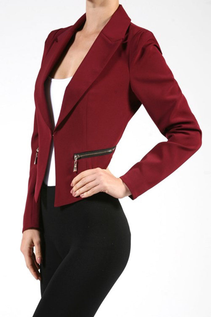 Fully Lined Zipper Detail Jacket