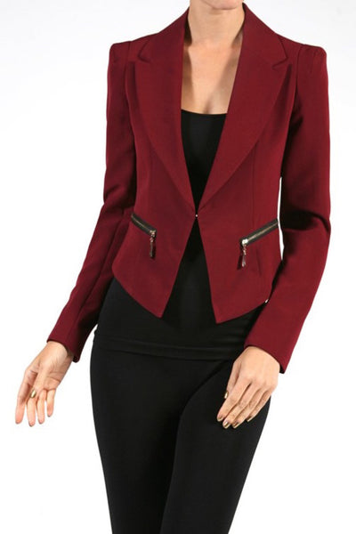 Fully Lined Zipper Detail Jacket