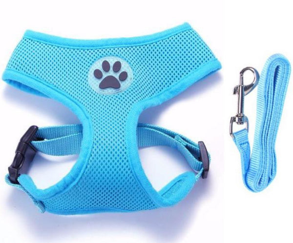 Extra soft and comfortable Vest Harness and Leash Set for Small Dog or Cat is made to distribute the pressure through the chest and shoulders, not on the neck.