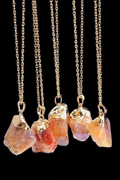 Genuine Quartz Pendant Necklace