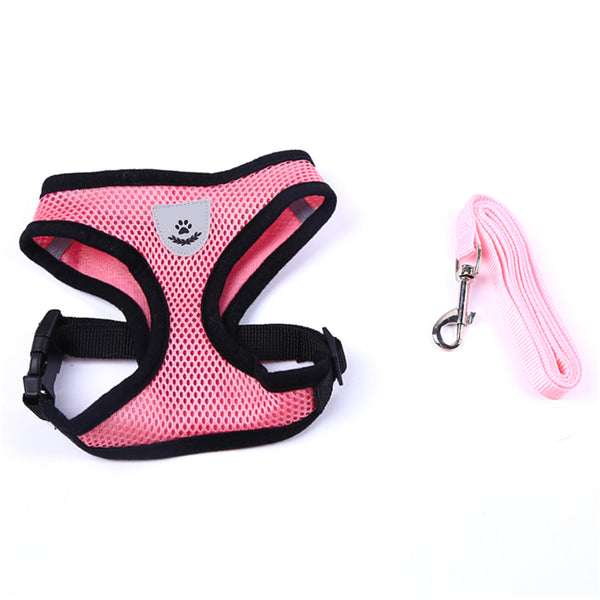 Durable Nylon and Polyester Mesh, Breathable, Reflective Dog's and Cat's Vest harness and leash set is made for sma