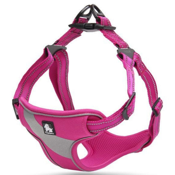 Well-constructed Reflective Dog's Vest Sport Vest Harness is made of premium quality, weatherproof materials and durable hardware. No pull, No choke - Safe, comfortable, convenient and durable for walking, running, hiking and riding in vehicles. NOT RECOMMENDED FOR DOGS UNDER 10 lbs.