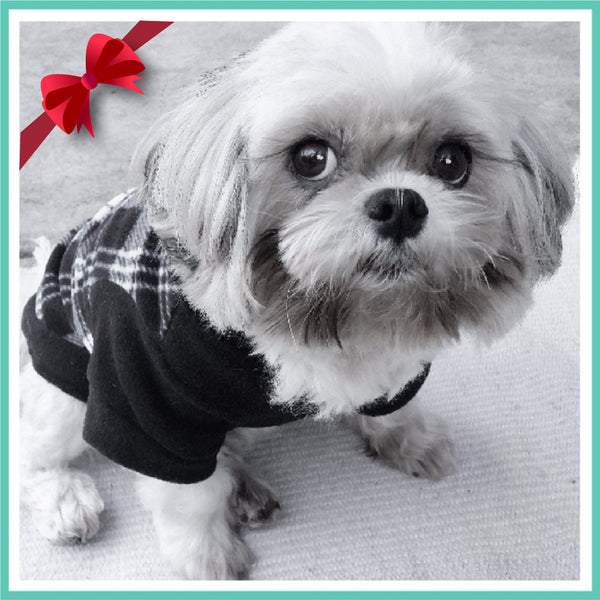 Plaid Soft Fleece Dog's Hoodie