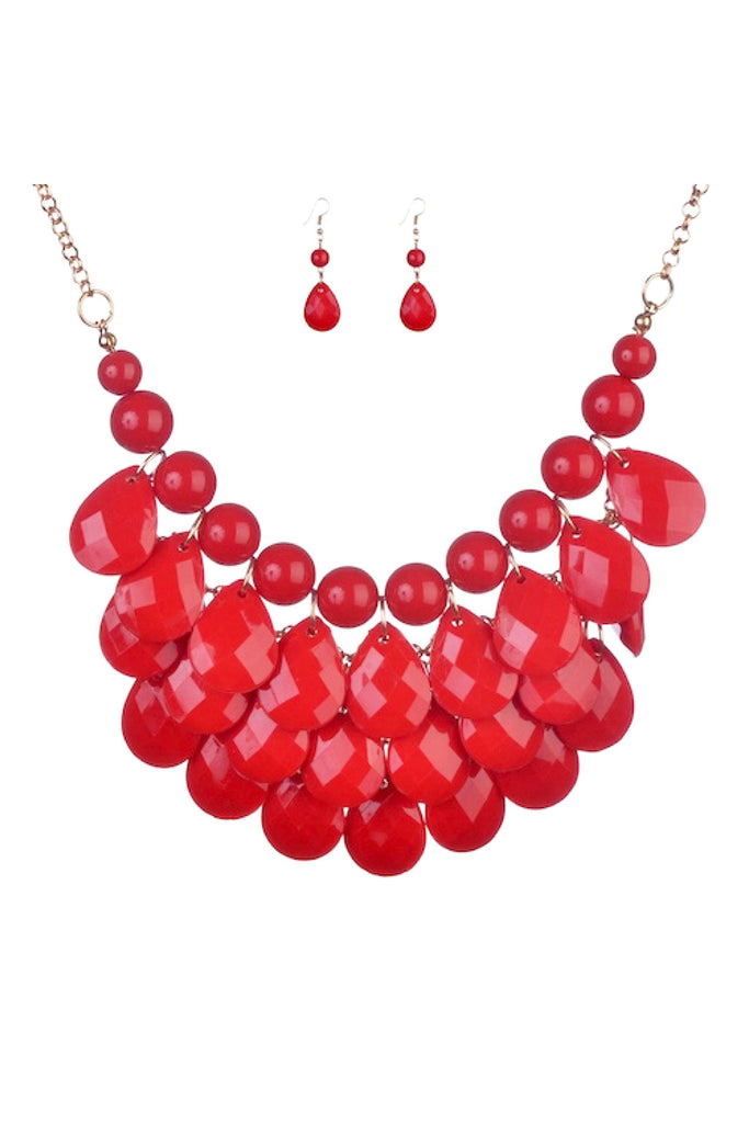 Layered Teardrop Necklace Set