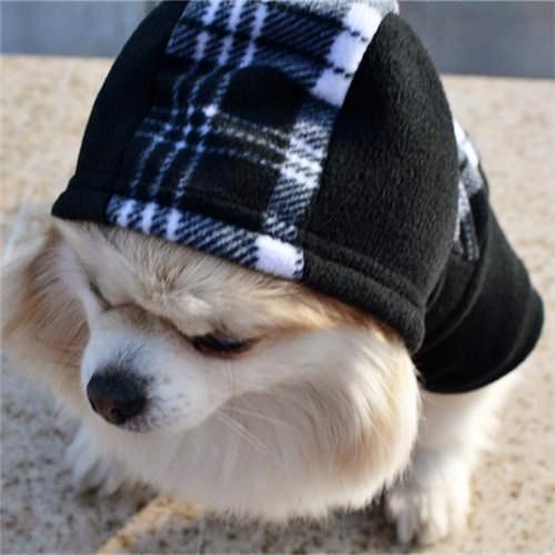 Plaid Soft Fleece Dog's Hoodie
