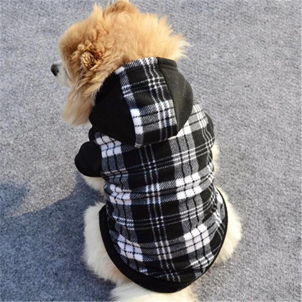 Plaid Soft Fleece Dog's Hoodie