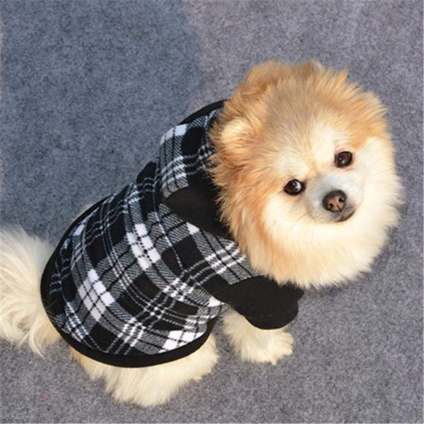 Plaid Soft Fleece Dog's Hoodie