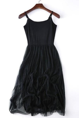 Spaghetti Strap Dress with Tulle Skirt Parties Holidays Vacations