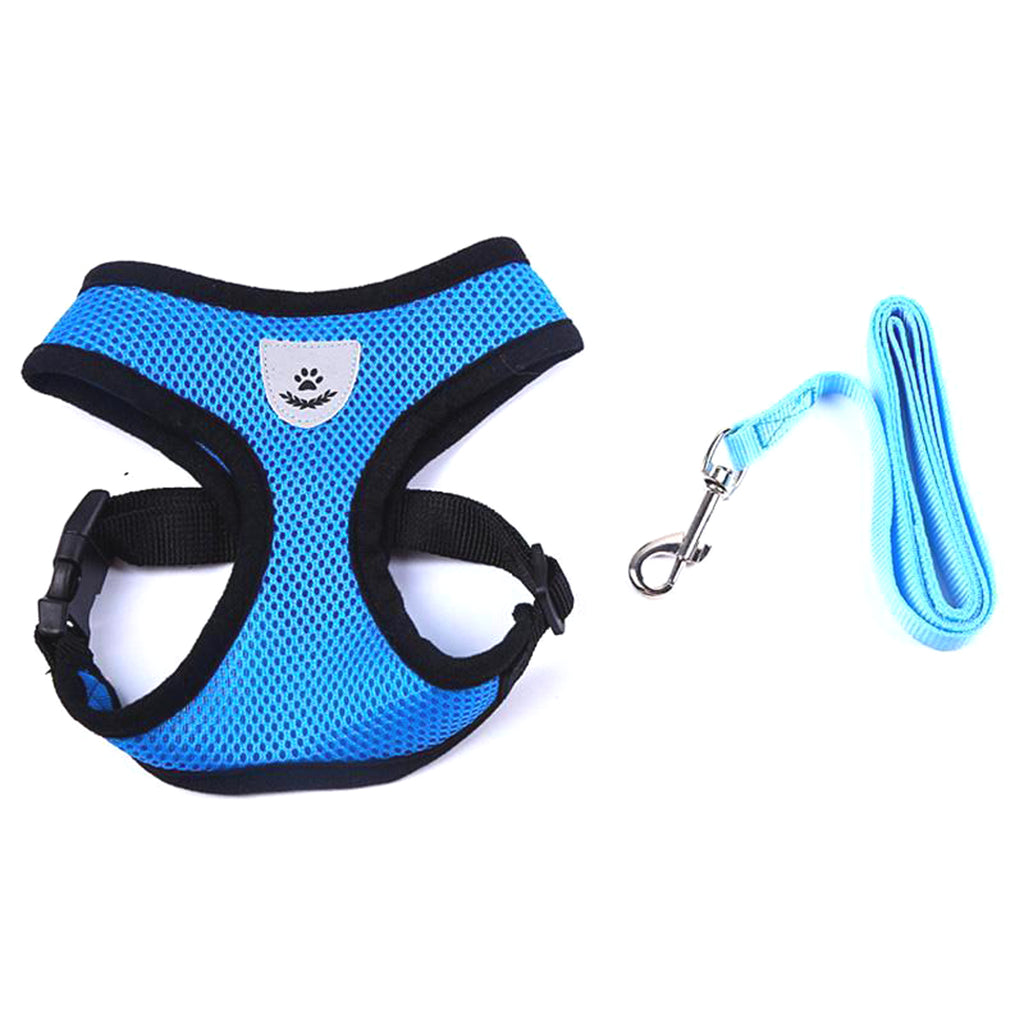 Durable Nylon and Polyester Mesh, Breathable, Reflective Dog's and Cat's Vest harness and leash set is made for sma