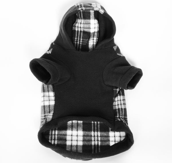 Plaid Soft Fleece Dog's Hoodie