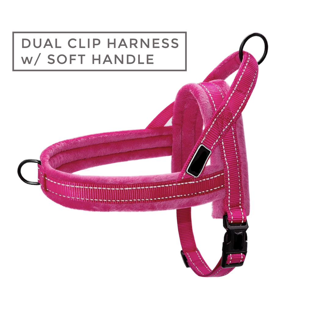 Reflective Dog or Cat Dual Clip Harness with Soft Handle - No-Pull, No-Choke, Soft Padded for medium to large breeds.