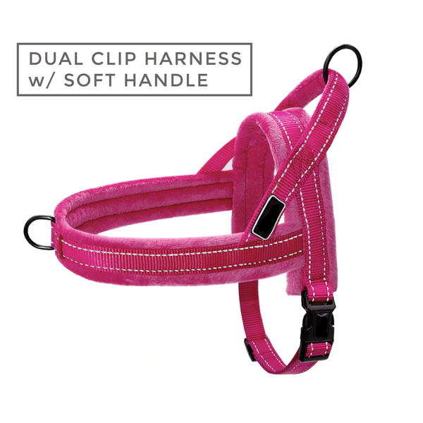 Reflective Dog or Cat Dual Clip Harness with Soft Handle - No-Pull, No-Choke, Soft Padded for medium to large breeds.