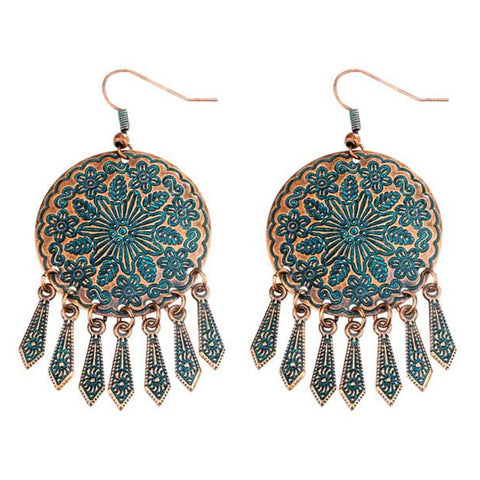 Bohemian Style Round Drop Earrings