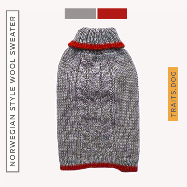 Winter is delightful for your pup or kitty in this Soft, Luxurious and well-made Norwegian-style Wool Blend Dog Cat Sweater in Grey. Keeps your dog, cat or other pet warm and stylish this holiday season and throughout the year. Comfortable and super cozy fit.