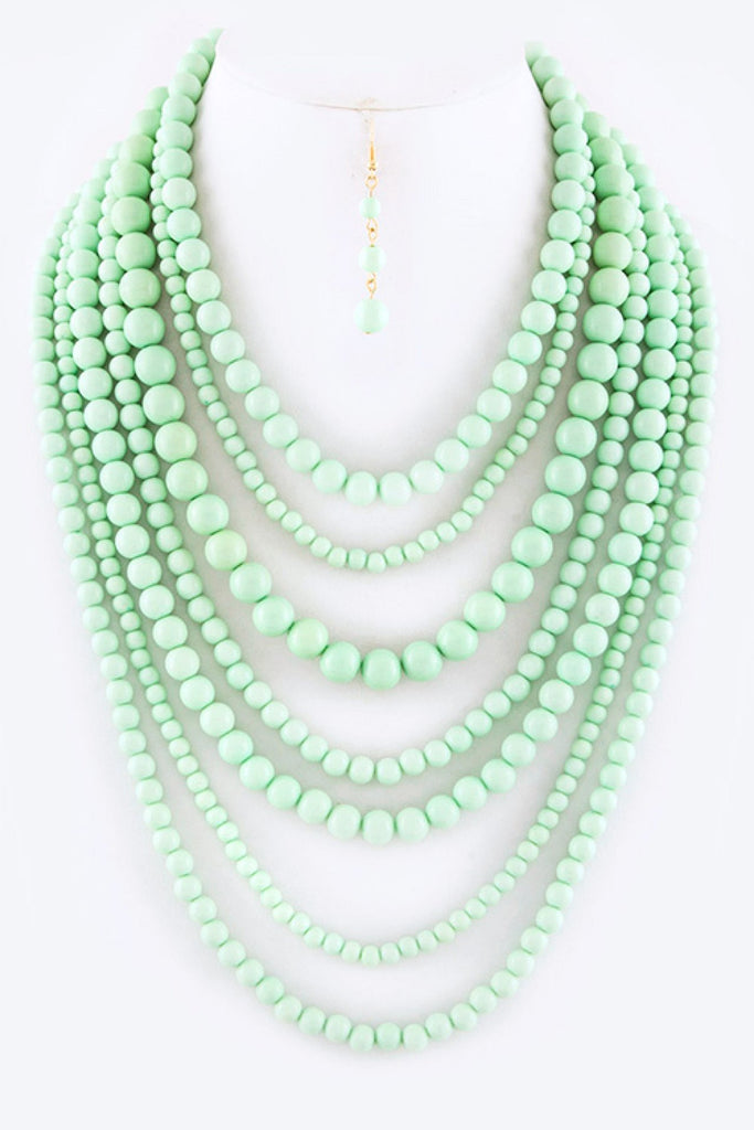 Layered Beads Necklace Set