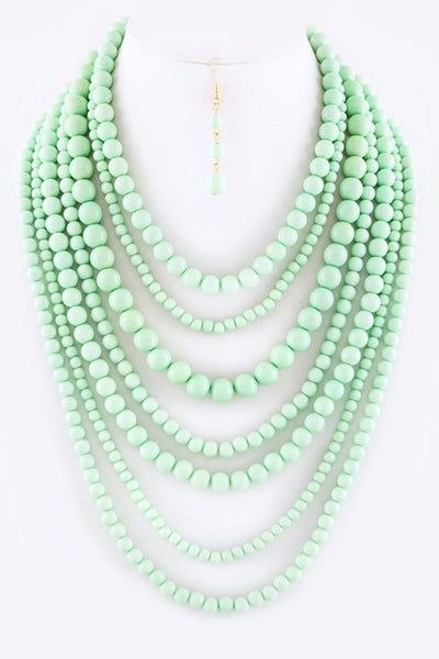 Layered Beads Necklace Set