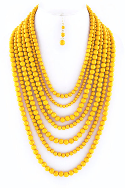 Layered Beads Necklace Set