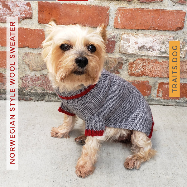 Winter is delightful for your pup or kitty in this Soft, Luxurious and well-made Norwegian-style Wool Blend Dog Cat Sweater in Grey. Keeps your dog, cat or other pet warm and stylish this holiday season and throughout the year. Comfortable and super cozy fit.