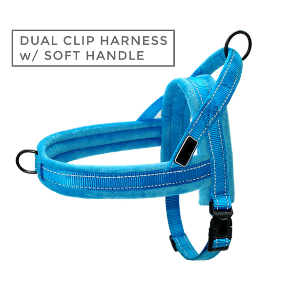 Reflective Dog or Cat Dual Clip Harness with Soft Handle - No-Pull, No-Choke, Soft Padded for medium to large breeds.