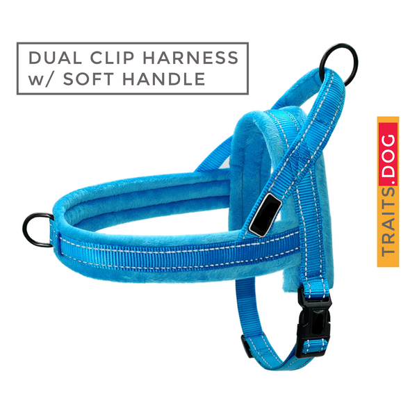 Easy To Walk - Reflective Dog or Cat Dual Clip Harness with Soft Handle