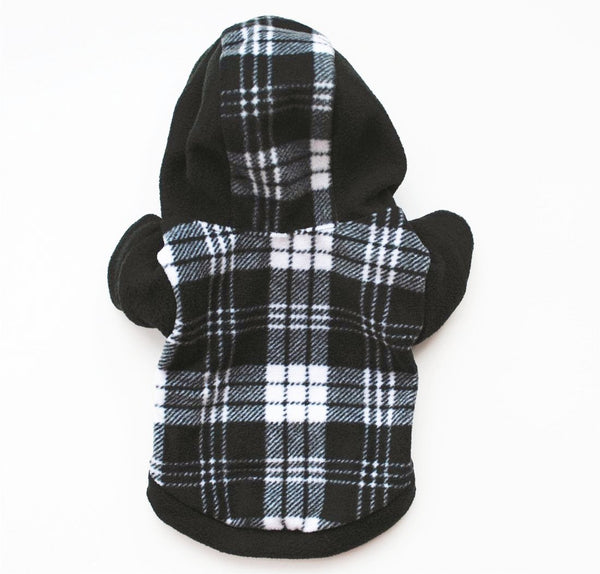 Plaid Soft Fleece Dog's Hoodie