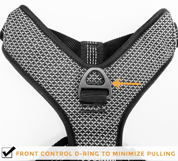 Reflect-To-Protect-Outdoor All Reflective, Dual Clip Dog Vest Harness with Handle and Leash for Larger Breeds