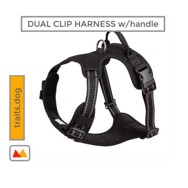 Show-Stopper - Reflective Dog's Vest Dual Clip Harness with Handle and Leash