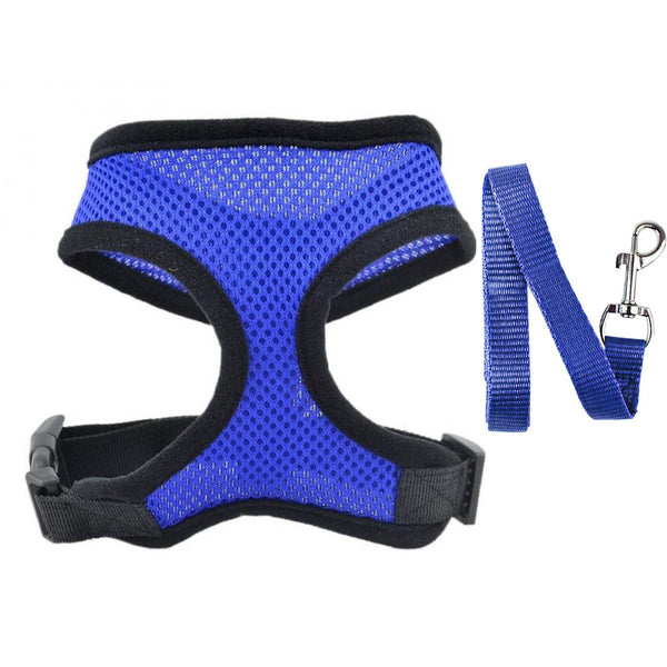 Breathable and comfortable Dog Cat Vest Harness and Leash Set is made for smaller breeds to distribute the pressure through the chest and shoulders, not on the neck.