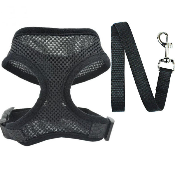 Breathable and comfortable Dog Cat Vest Harness and Leash Set is made for smaller breeds to distribute the pressure through the chest and shoulders, not on the neck.