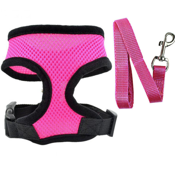 Breathable and comfortable Dog Cat Vest Harness and Leash Set is made for smaller breeds to distribute the pressure through the chest and shoulders, not on the neck.