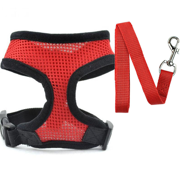 Breathable and comfortable Dog Cat Vest Harness and Leash Set is made for smaller breeds to distribute the pressure through the chest and shoulders, not on the neck.