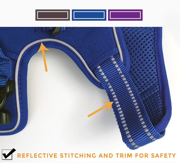 Dual Clip Dog Vest Harness with Handle and Leash - Reflective Weatherproof Harness for Larger Breeds, Dog Sport Harness