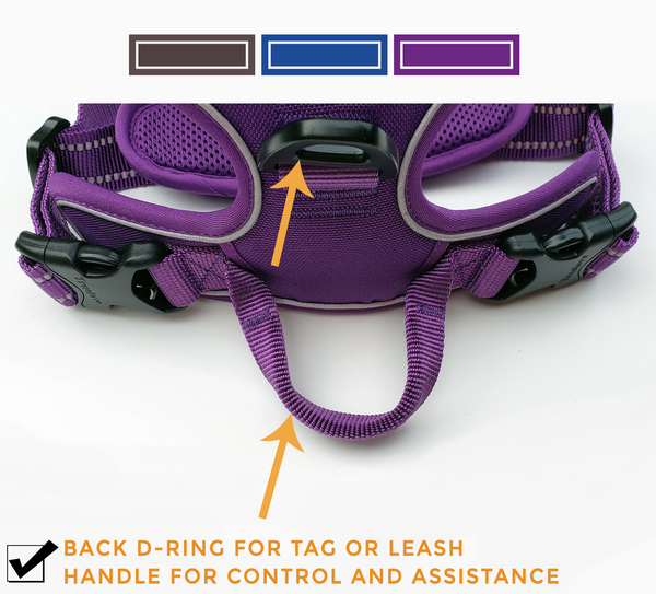 Dual Clip Dog Vest Harness with Handle and Leash - Reflective Weatherproof Harness for Larger Breeds, Dog Sport Harness