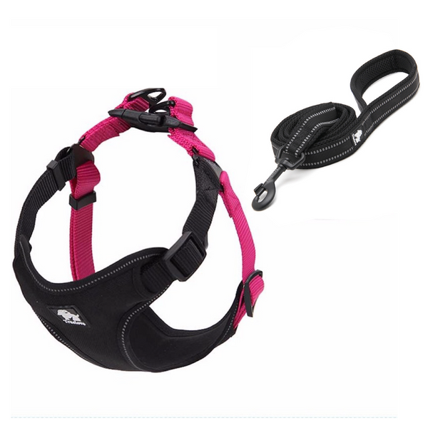 Well-constructed Reflective Dog's Vest sport harness and Leash is made of premium quality, weatherproof materials and durable hardware. No pull, No choke - Safe, comfortable, convenient and durable for walking, running, hiking and riding in vehicles. NOT RECOMMENDED FOR DOGS UNDER 10 lbs.