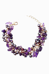 Amethyst or Malachite Dangling Stones Bracelet