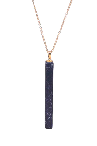 Long Stone Pendant Necklace