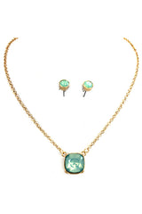 Crystal Pendant Necklace Set
