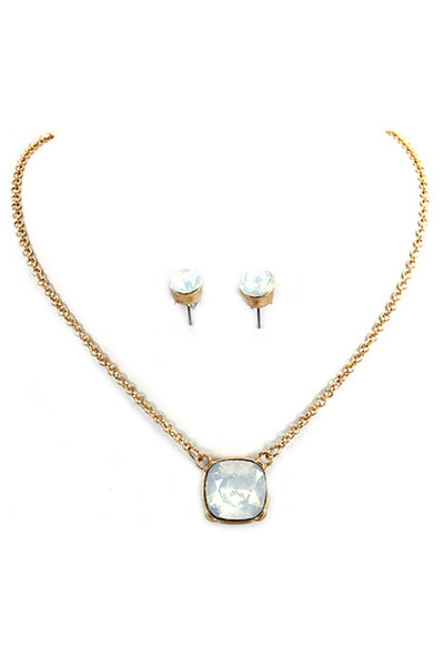 Crystal Pendant Necklace Set