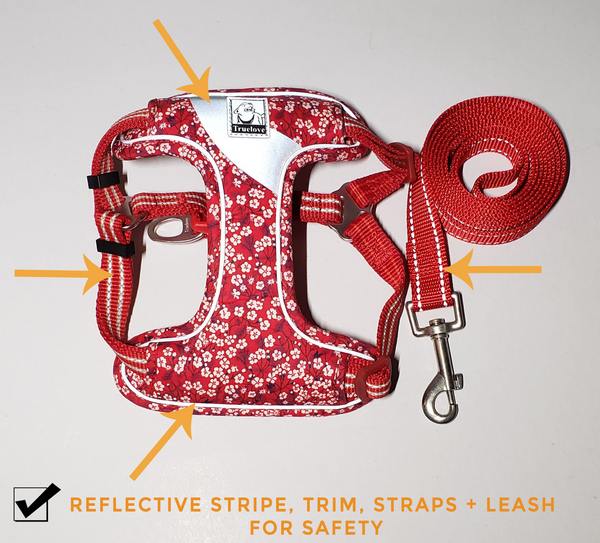 FlowerUp Your Pup - Reflective Dog Cat Vest Harness with Leash