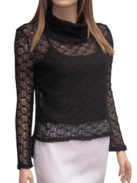 Cropped Front Lace Sweater