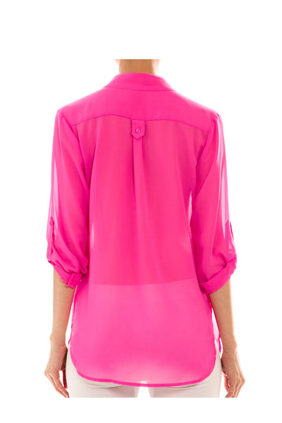 Chiffon Blouse with roll up sleeves