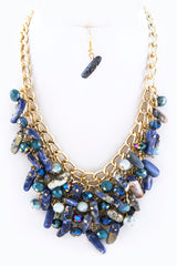 Precious Stones and Beads Necklace Set