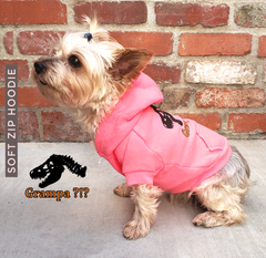 Dinosaur Grampa?!? - Dog's Fleece Zip Hoodie