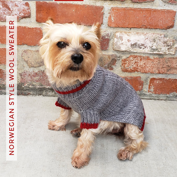 Winter is delightful for your pup or kitty in this Soft, Luxurious and well-made Norwegian-style Wool Blend Dog Cat Sweater in Grey. Keeps your dog, cat or other pet warm and stylish this holiday season and throughout the year. Comfortable and super cozy fit