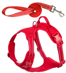Show-Stopper - Reflective Dog's Vest Dual Clip Harness with Handle and Leash