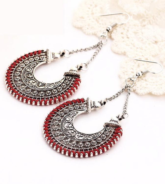 Bohemian Tibetan Vintage Round Drop Style Earrings